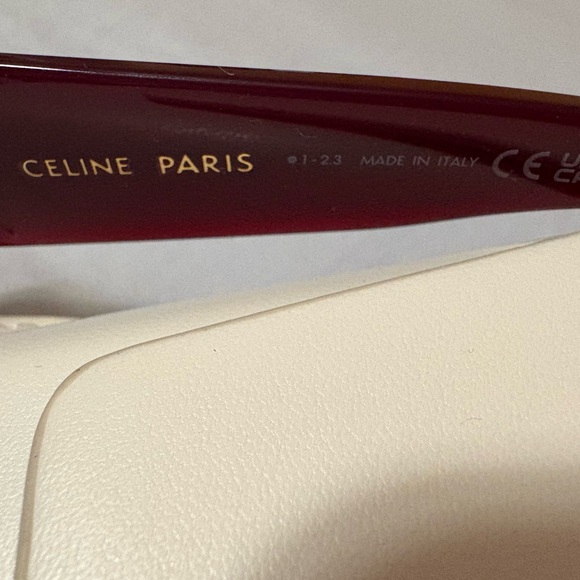 Celine Deep Red Square Sunglasses - Picture 5 of 6